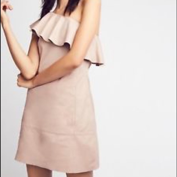 Free People genuine leather blush dress S\P - Picture 1 of 6